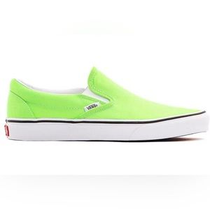 VANS Classic Slip-On Low Top Neon Green Shoes Womens Canvas Size Women’s 9.5
